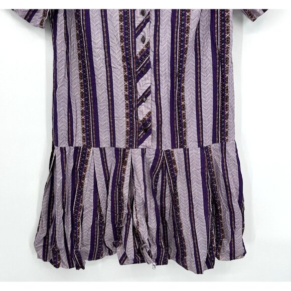 vintage 60s DROP WAIST DRESS mod go-go short sleeve flower child hippie XL - Picture 4 of 6